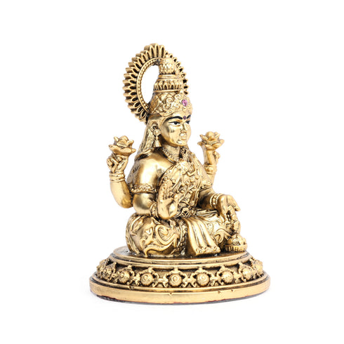 Gold-polished Lakshmi Idol